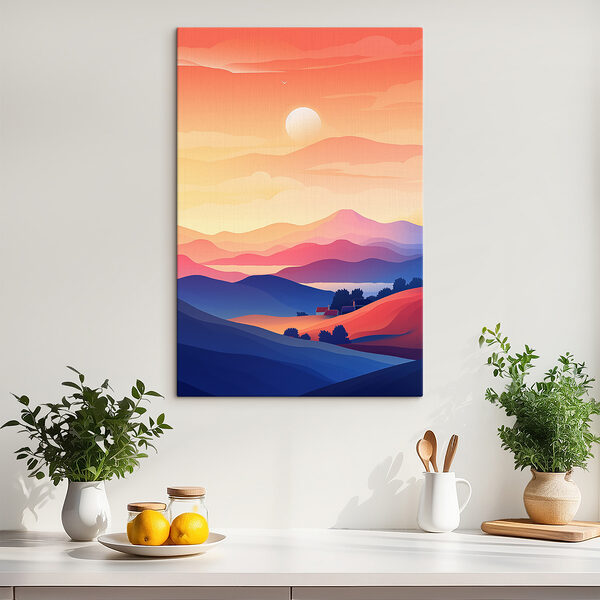 Paysage de montagnes et maison Paysage de montagnes et maison