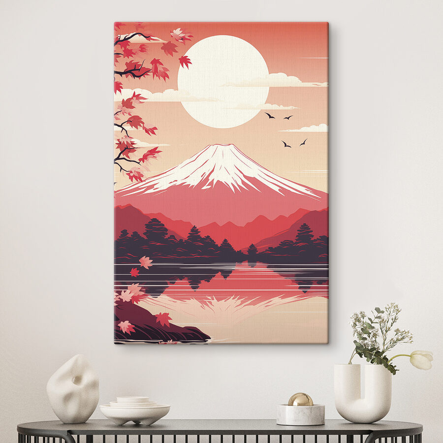 Montagne avec des arbres et un lac Montagne avec des arbres et un lac