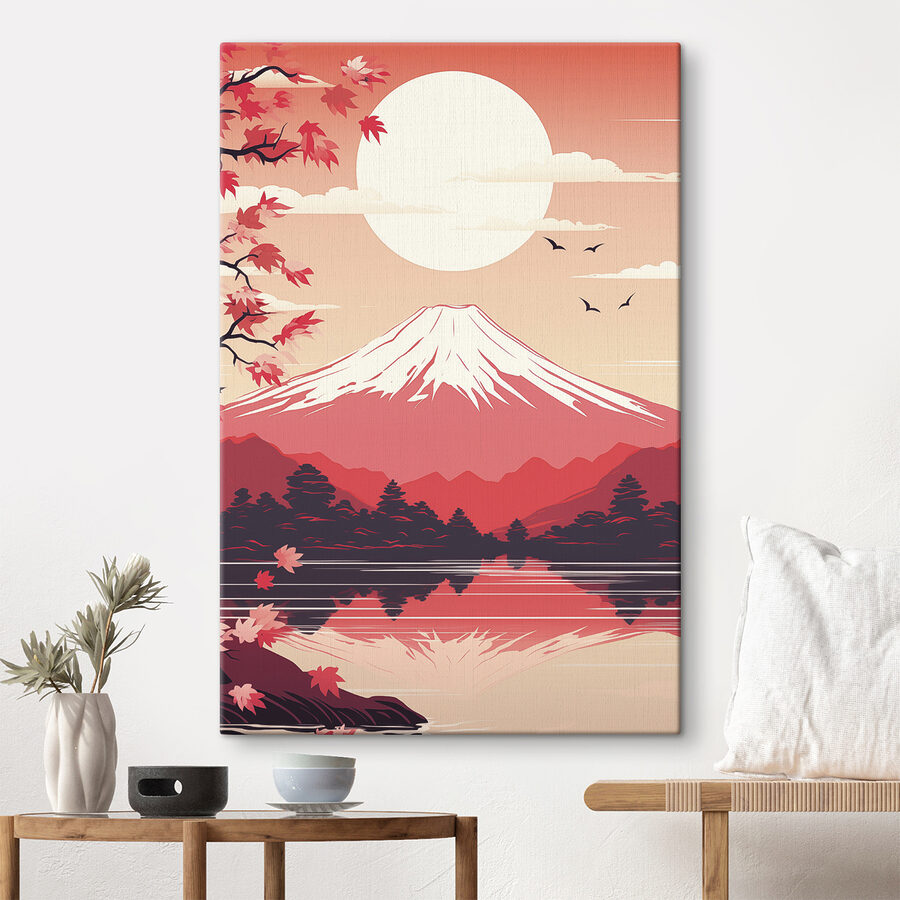 Montagne avec des arbres et un lac Montagne avec des arbres et un lac