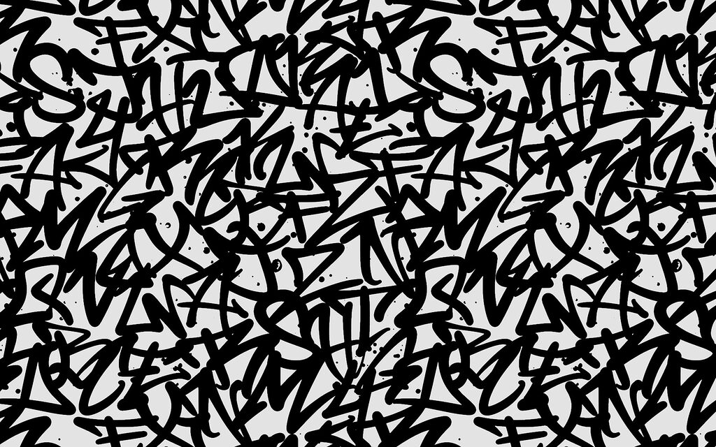Motif noir et blanc avec lettres Motif noir et blanc avec lettres