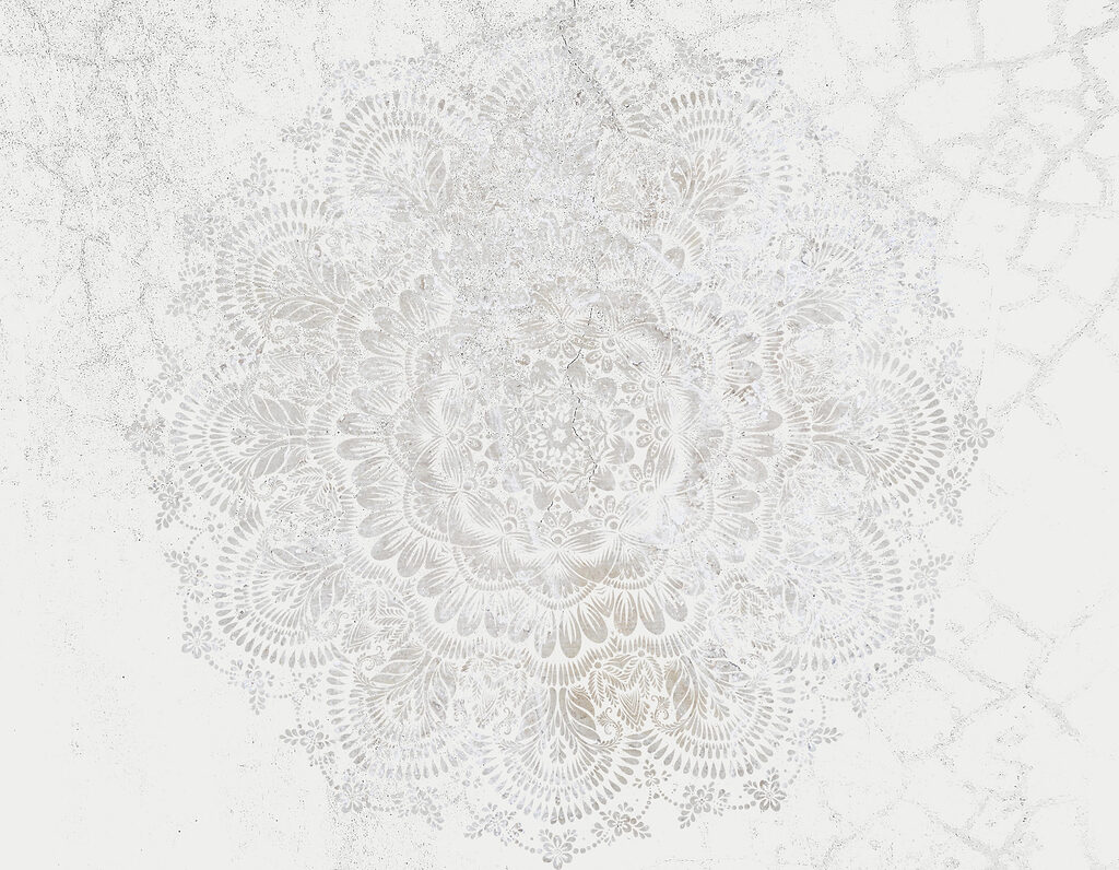 White circular pattern on a white surface