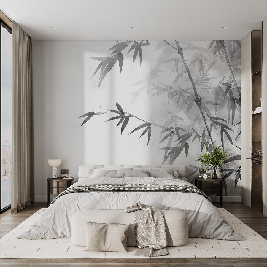 Feuilles de bambou sur une branche Feuilles de bambou sur une branche