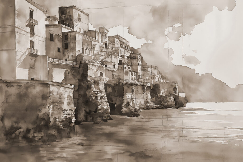 Aquarelle d'une ville Aquarelle d'une ville