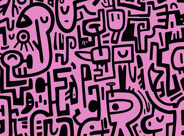 Motif rose et noir Motif rose et noir