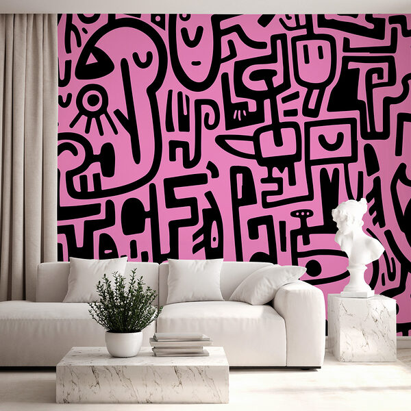Motif rose et noir Motif rose et noir