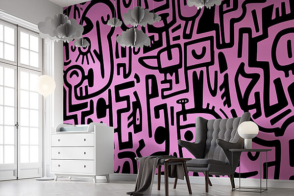 Motif rose et noir Motif rose et noir