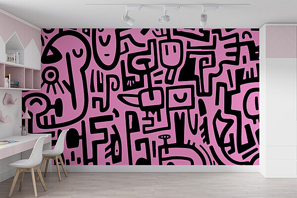 Motif rose et noir Motif rose et noir
