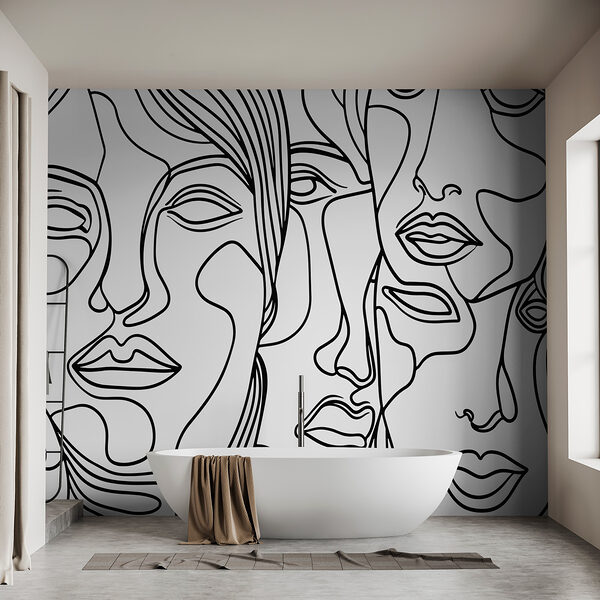 Dessin de visages en noir et blanc Dessin de visages en noir et blanc