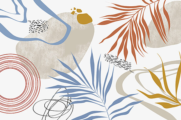 Oiseau coloré et feuilles Oiseau coloré et feuilles