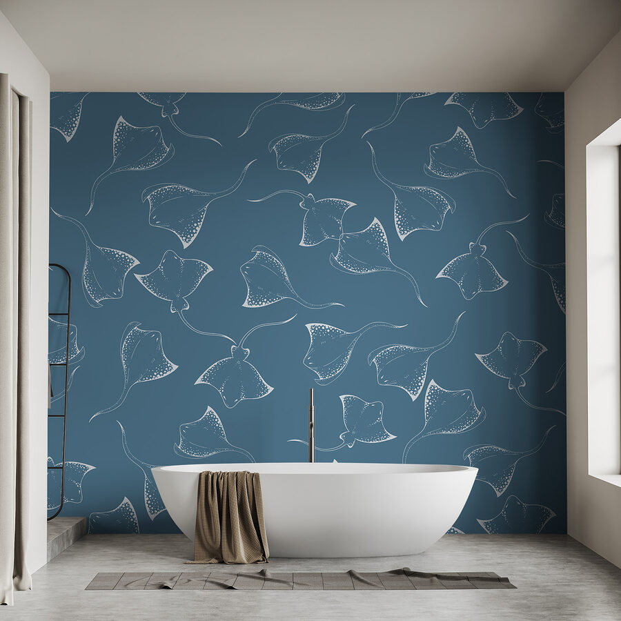 Fond bleu avec des raies blanches