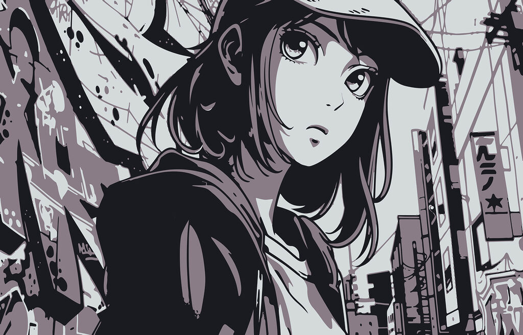 Caricature d'une femme portant un chapeau Caricature d'une femme portant un chapeau
