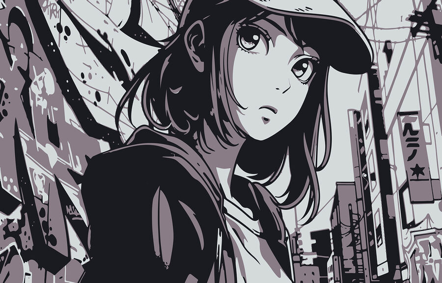 Caricature d'une femme portant un chapeau