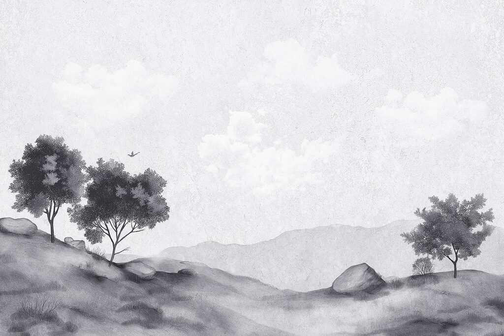 Paysage avec arbres et rochers Paysage avec arbres et rochers