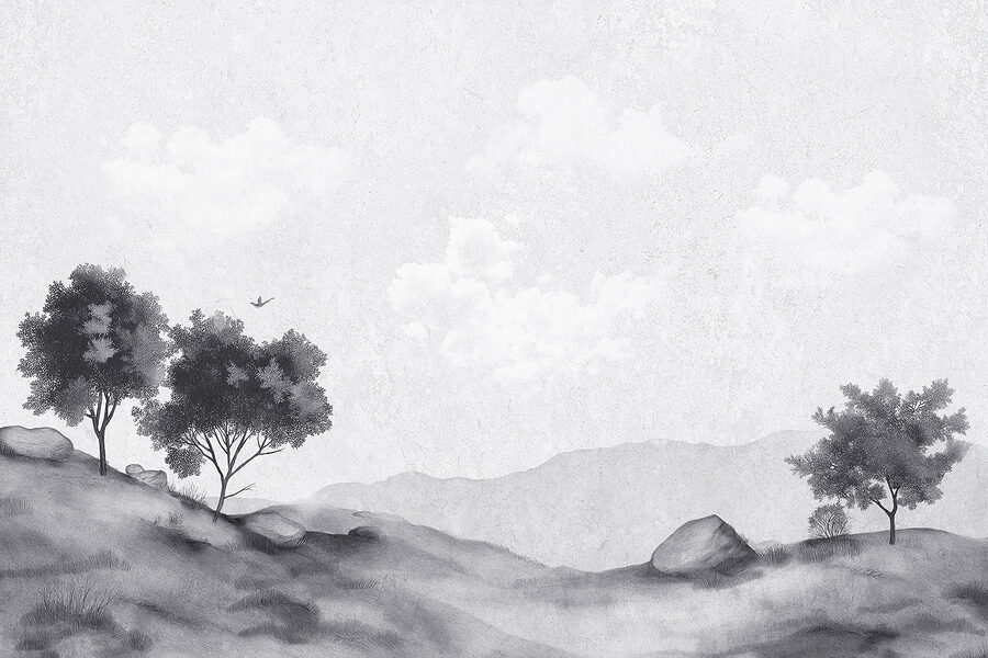 Paysage avec arbres et rochers Paysage avec arbres et rochers