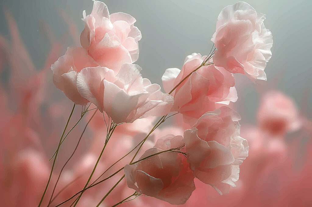 Groupe de fleurs roses Groupe de fleurs roses