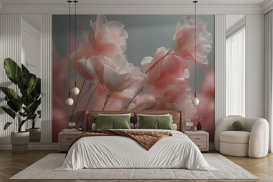 Groupe de fleurs roses