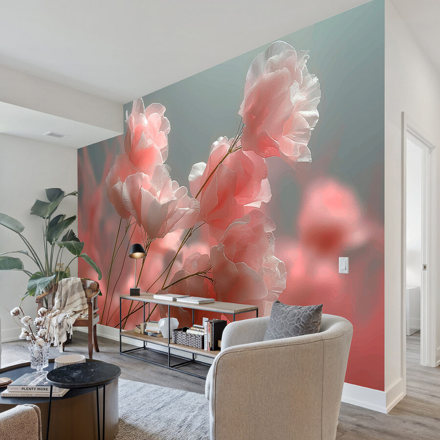 Groupe de fleurs roses