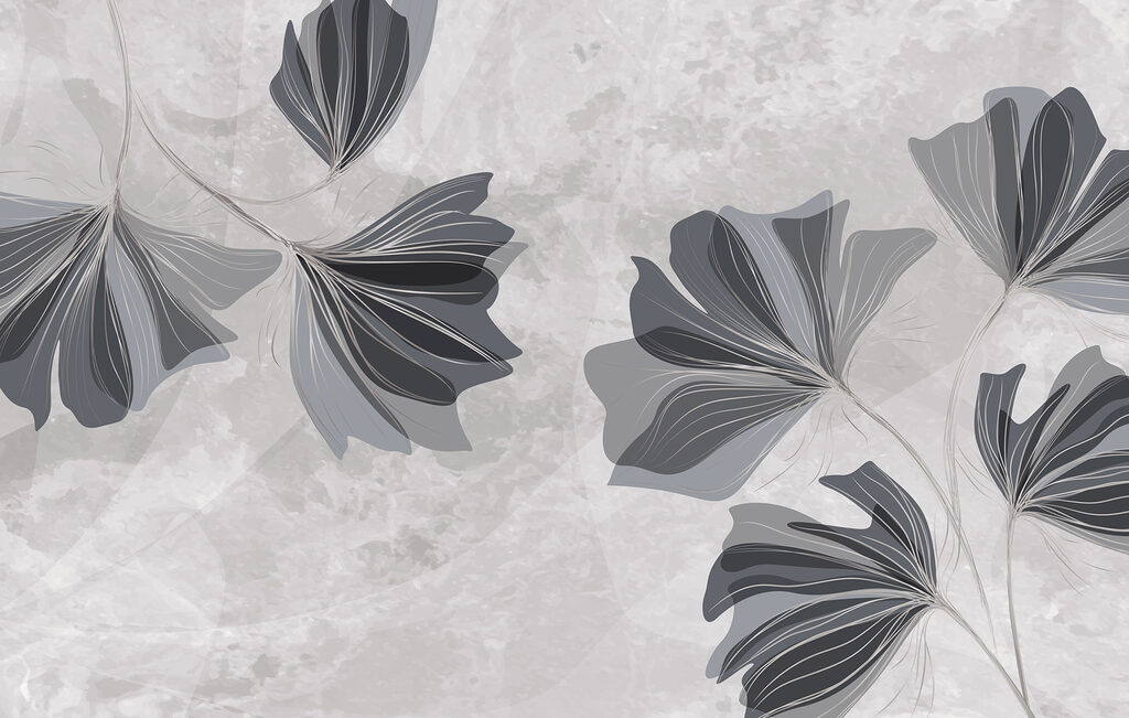 Motif floral gris et blanc Motif floral gris et blanc