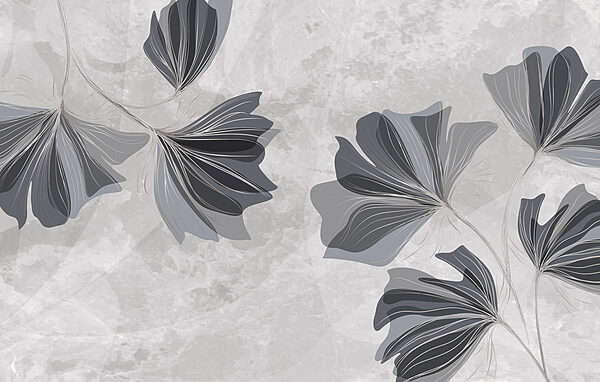 Motif floral gris et blanc Motif floral gris et blanc