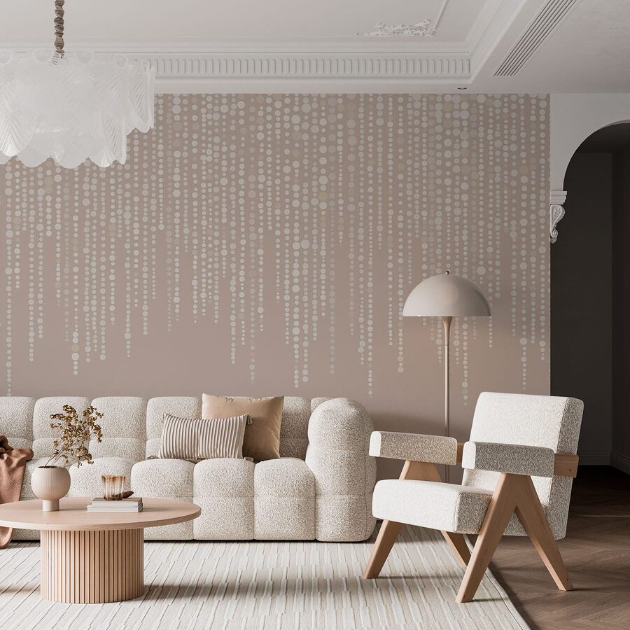 Points blancs et gris sur un mur
