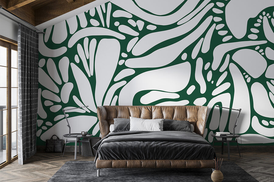 Motif blanc et vert