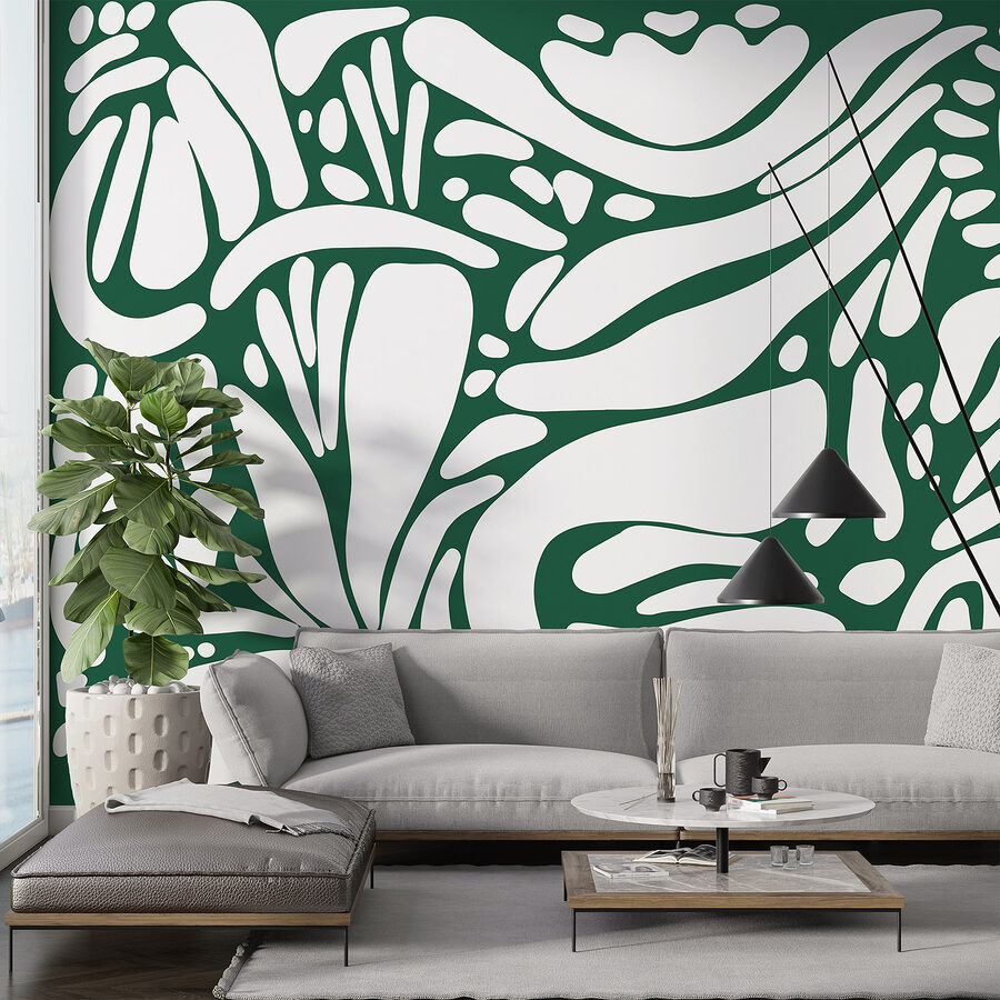 Motif blanc et vert