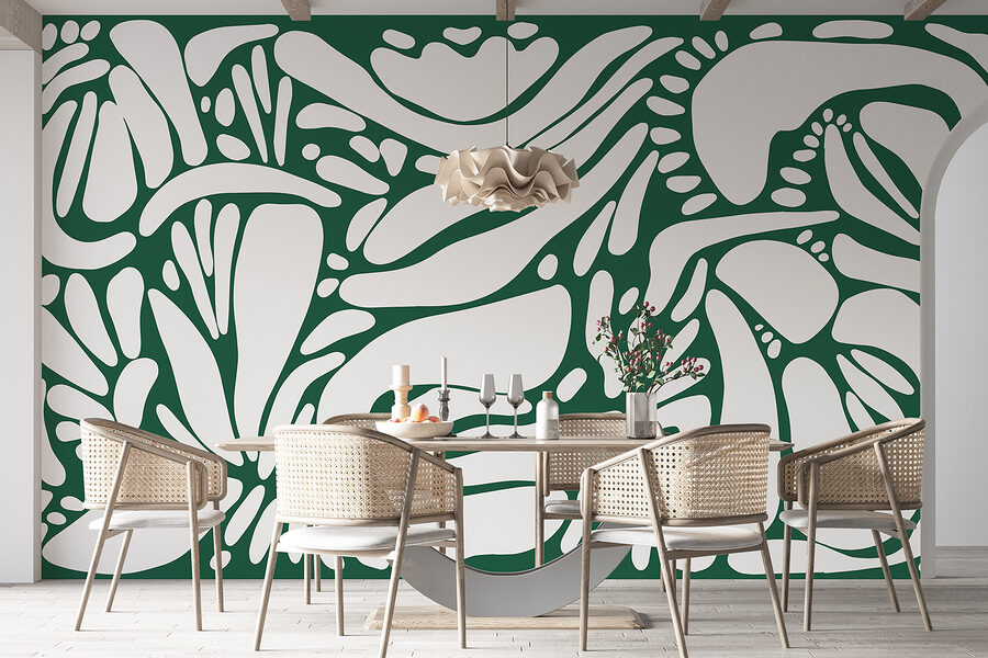 Motif blanc et vert