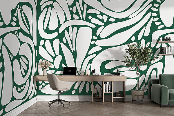 Motif blanc et vert Motif blanc et vert