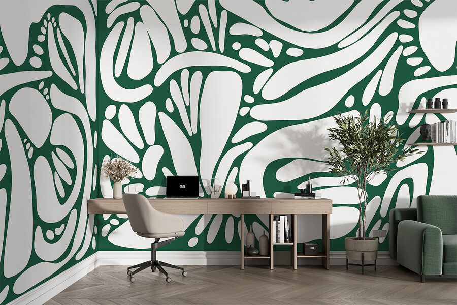 Motif blanc et vert