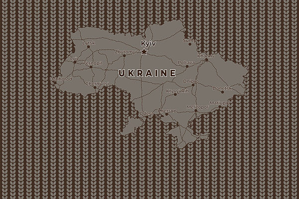 Carte de l'Ukraine avec les lignes et les villes Carte de l'Ukraine avec les lignes et les villes