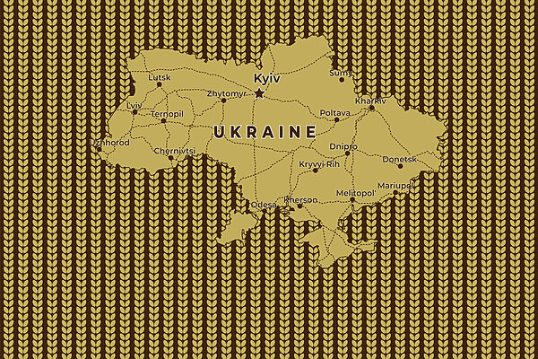 Carte de l'Ukraine avec les lignes et les villes Carte de l'Ukraine avec les lignes et les villes