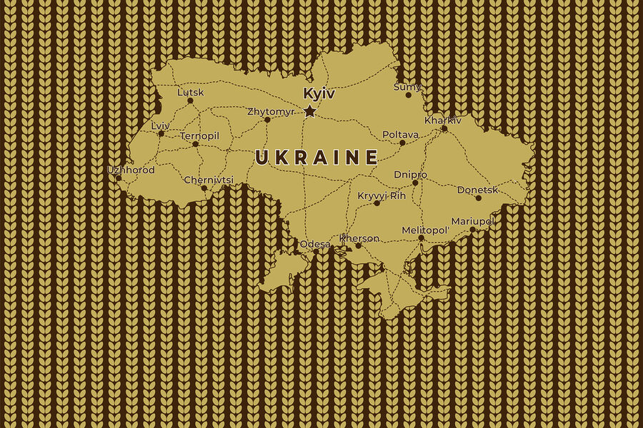 Carte de l'Ukraine avec les lignes et les villes