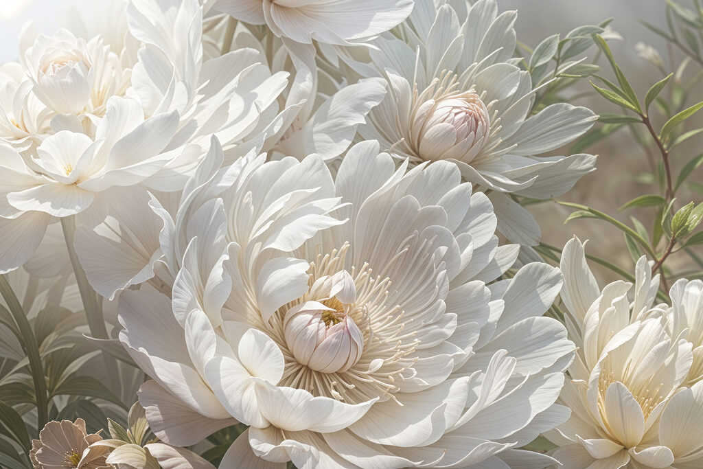 Gros plan sur des fleurs blanches Gros plan sur des fleurs blanches