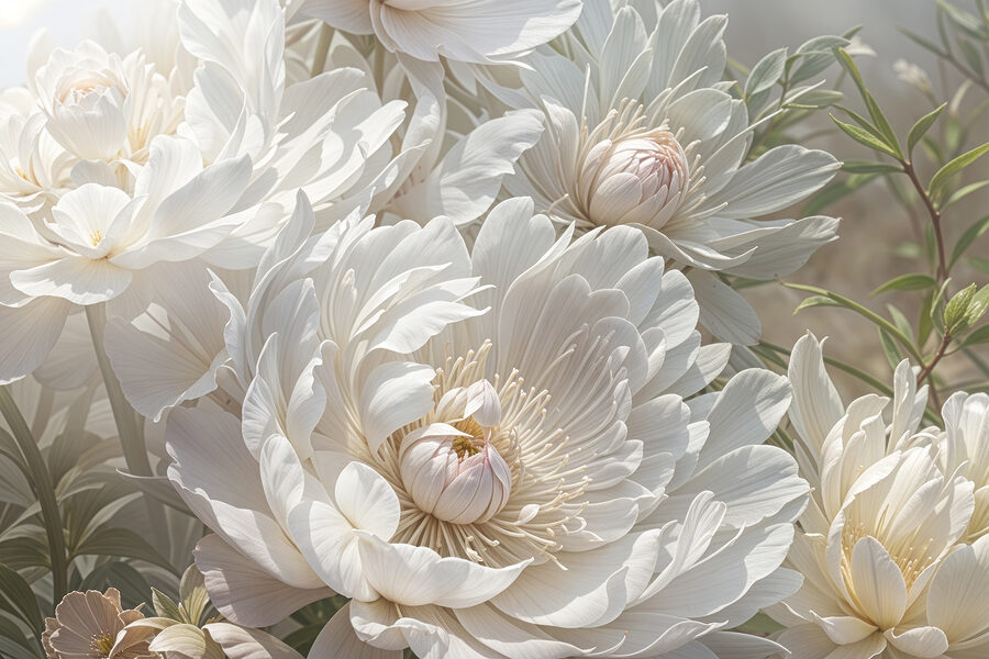 Gros plan sur des fleurs blanches
