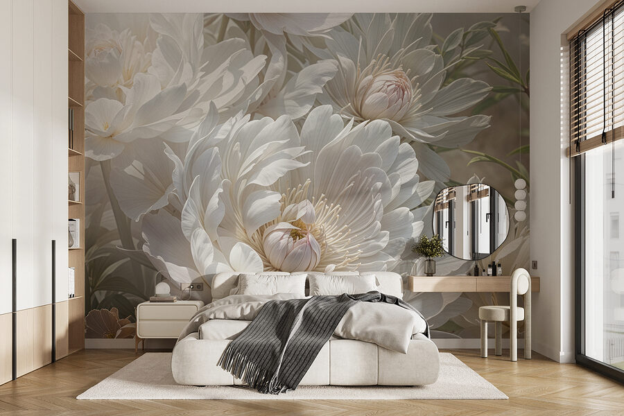 Gros plan sur des fleurs blanches