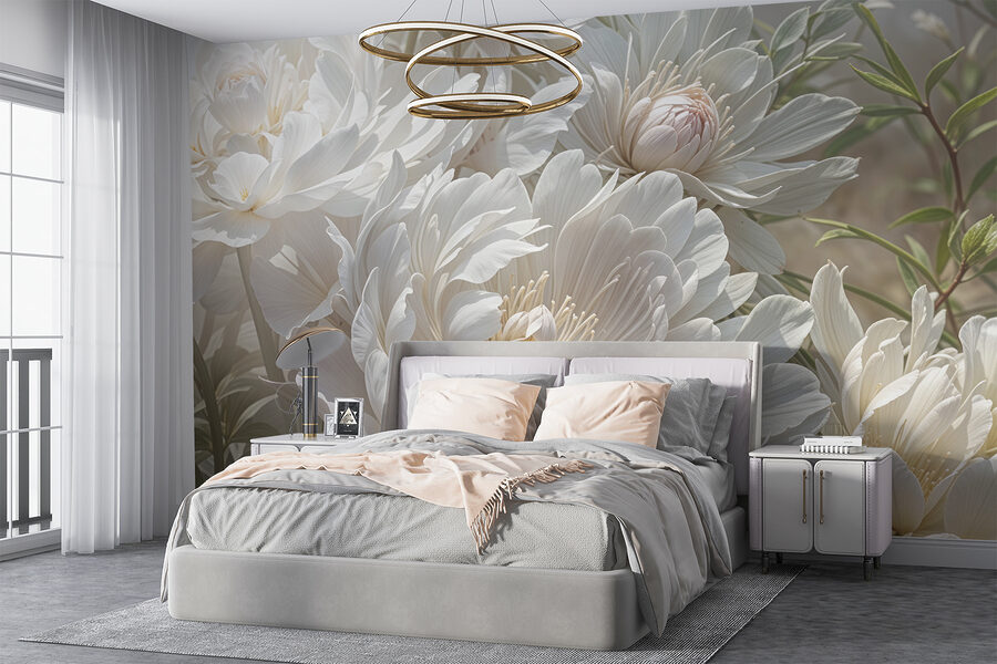 Gros plan sur des fleurs blanches