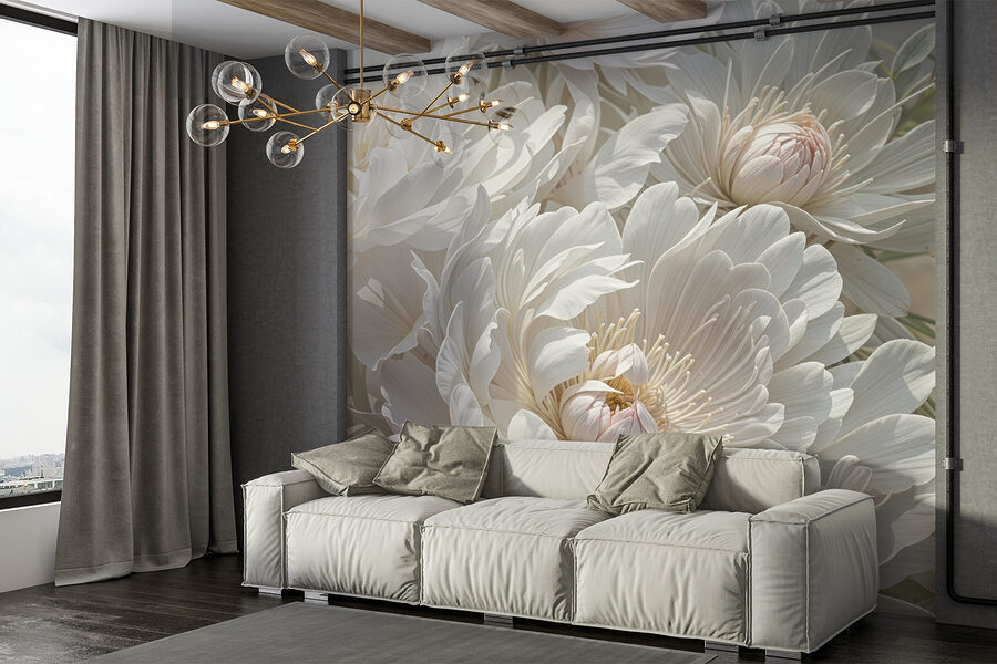 Gros plan sur des fleurs blanches
