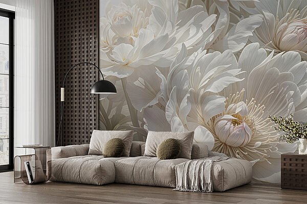 Gros plan sur des fleurs blanches Gros plan sur des fleurs blanches