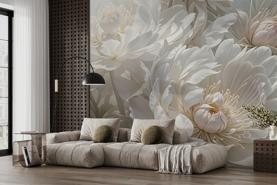 Gros plan sur des fleurs blanches