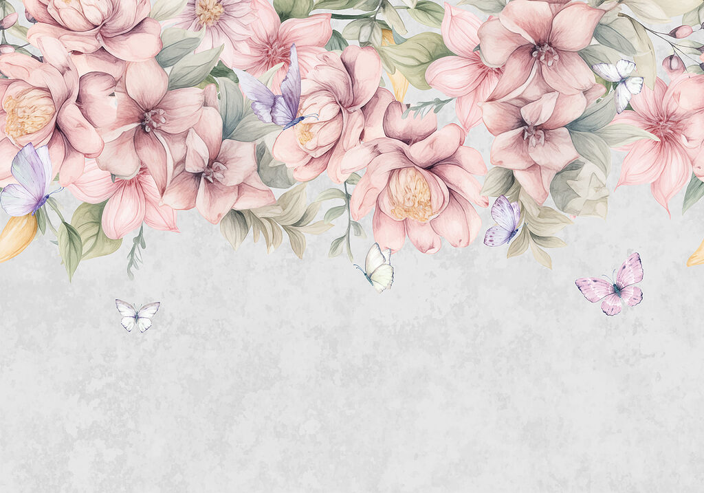 Gros plan sur des fleurs et des papillons Gros plan sur des fleurs et des papillons