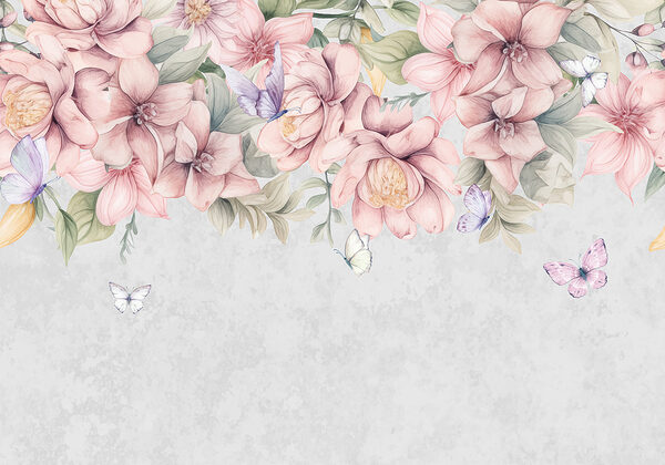 Gros plan sur des fleurs et des papillons Gros plan sur des fleurs et des papillons