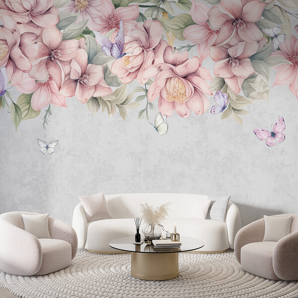 Gros plan sur des fleurs et des papillons Gros plan sur des fleurs et des papillons