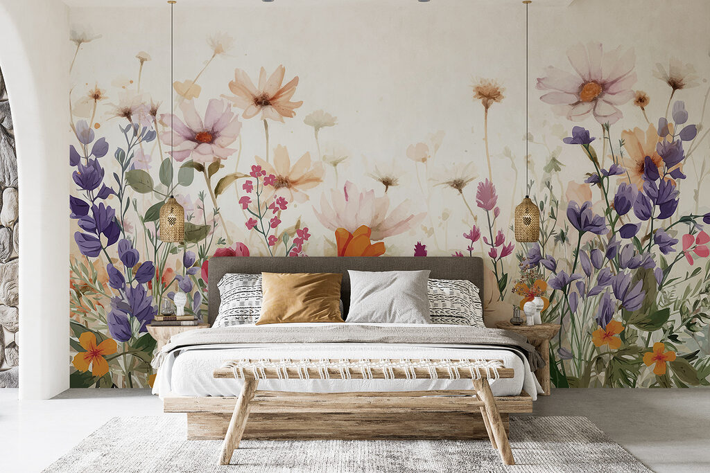 Group of flowers on a white background