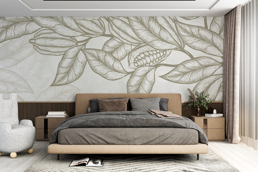 Plante avec feuilles et haricots