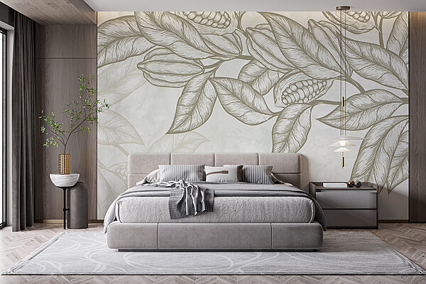 Plante avec feuilles et haricots Plante avec feuilles et haricots