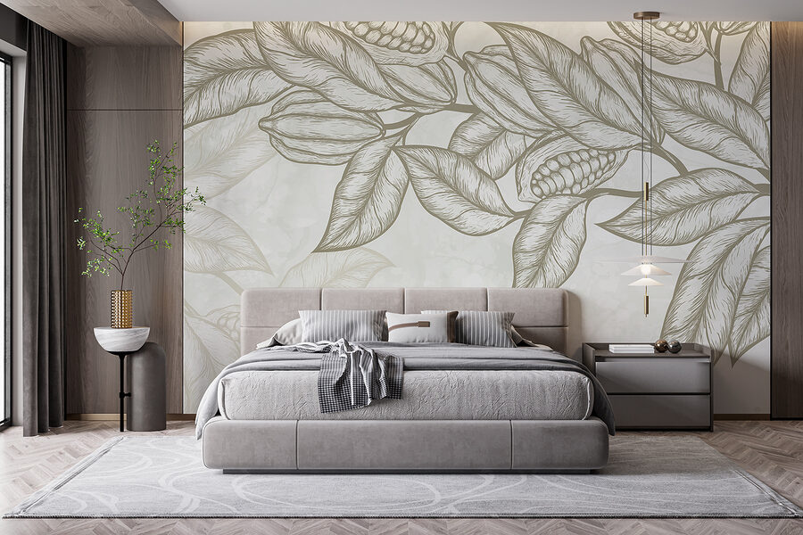 Plante avec feuilles et haricots