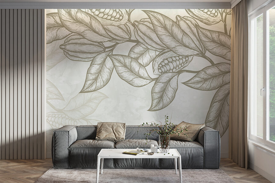 Plante avec feuilles et haricots