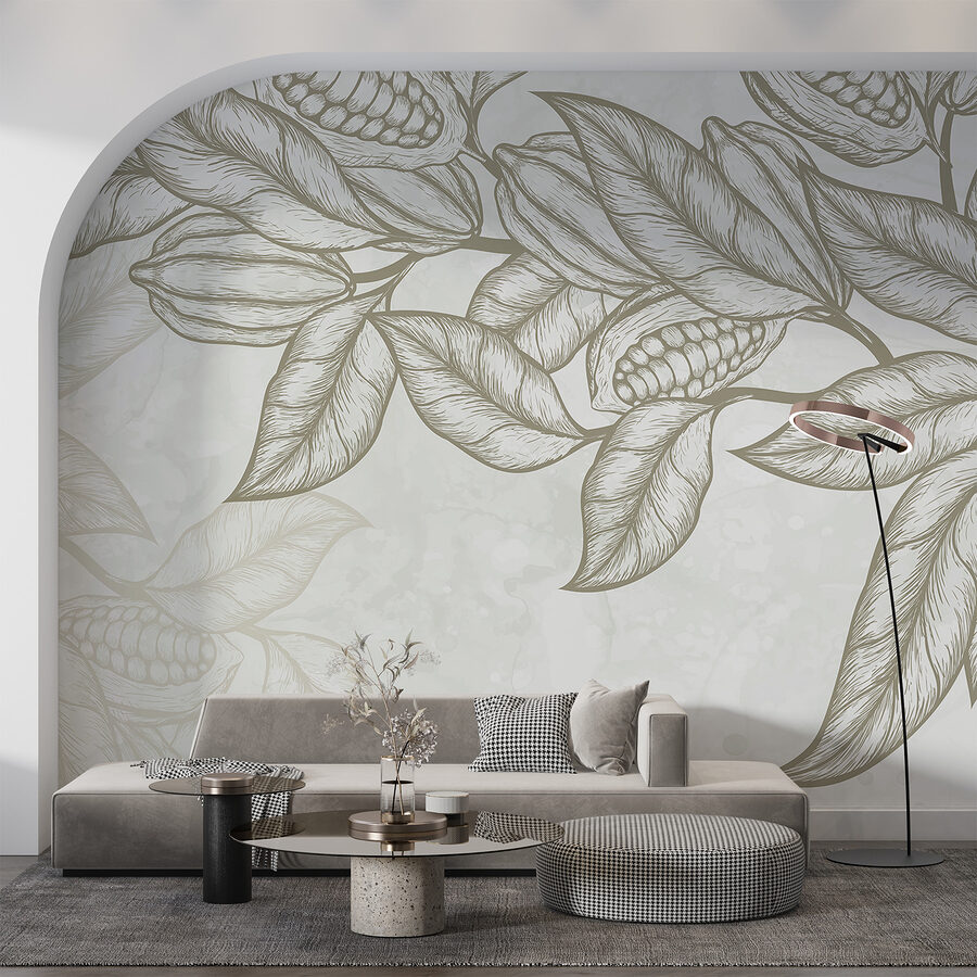 Plante avec feuilles et haricots