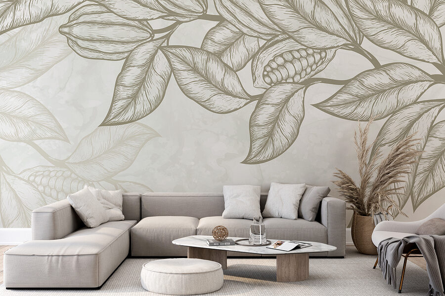 Plante avec feuilles et haricots