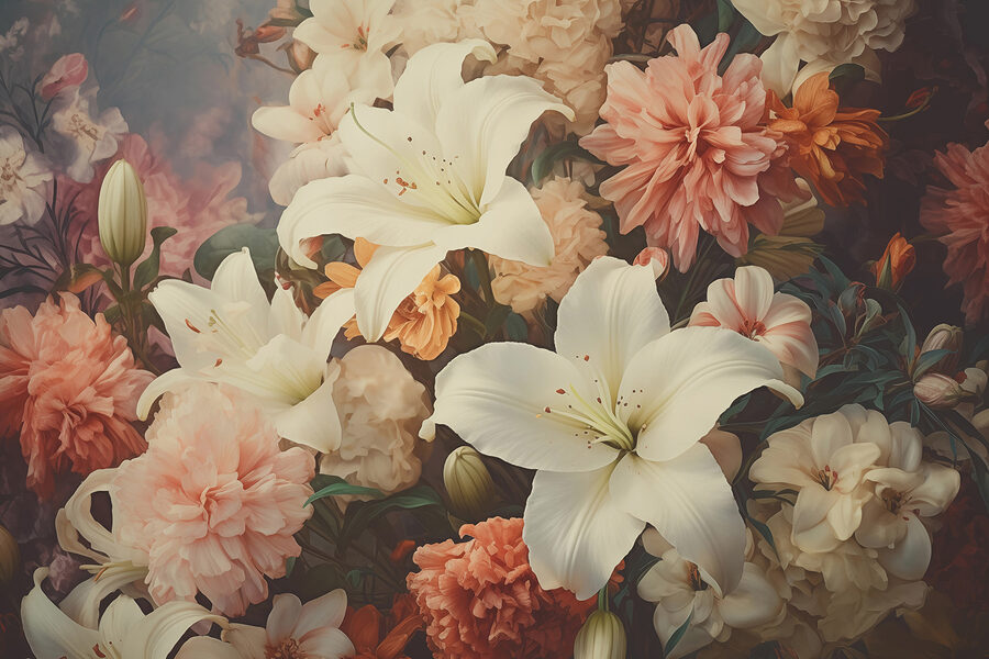 Groupe de fleurs dans un bouquet